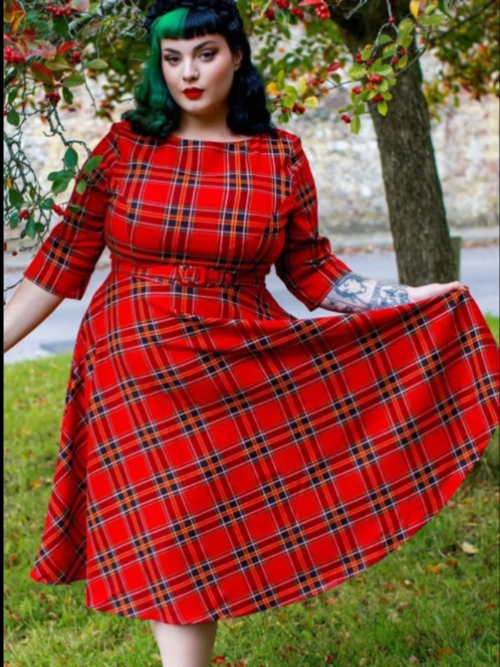 2X/UK18 Suzanne Berry Check Swing Dress